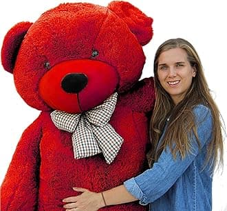 Soft Toy Teddy Bear 7 Feet for Kids | Plushie Soft Toys for Baby Boys & Girls | Lovable Huggable Teddy Bear | Birthday & Valentine Gift (Red)