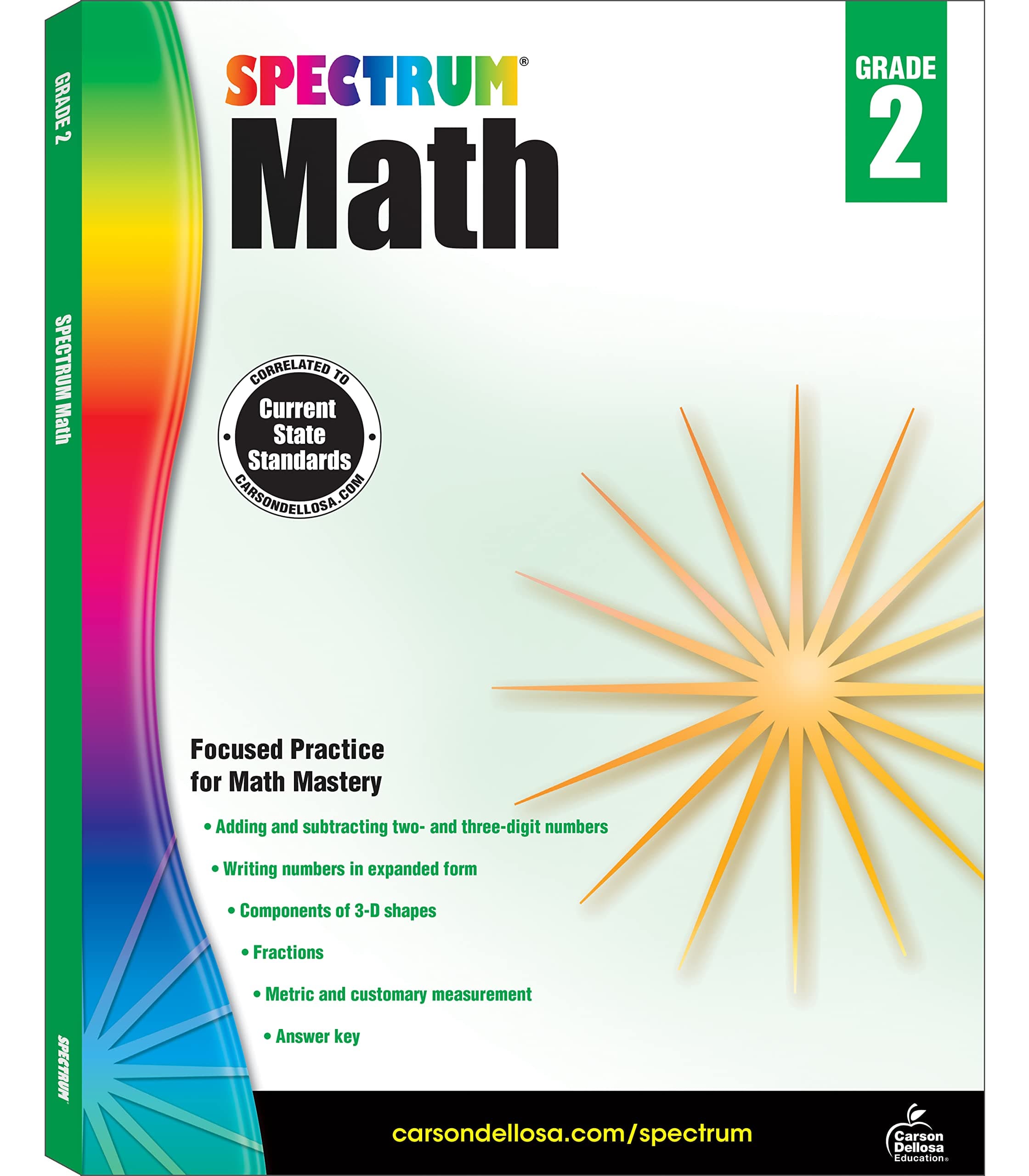 Carson Dellosa Education Spectrum Math Workbook, Grade 2