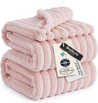 Bedsure GentleSoft King Size Blanket for Bed - Cozy Soft Blankets for Women, Cute Large Fleece Throws for Girls, Crystal Pink, 108x90 Inches