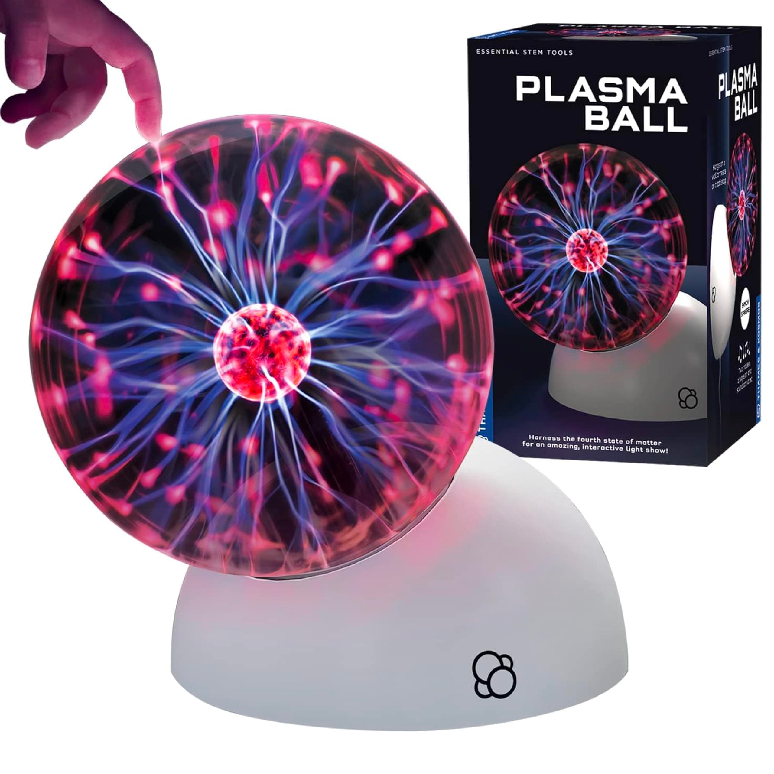 The Plasma Ball Essential STEM Tool | Classic Scientific Device, Fresh 5-inch Glass Sphere, Interactive Electric Light Show | Explore Electricity, Matter, Energy, Small