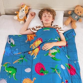 yescool Weighted Blanket 7 Pounds Cooling Weighted Lap Blanket, Dinosaur Heavy Blanket for Sleeping, Weighted Throw Blanket Gift for 60-80lbs, 40"x60"