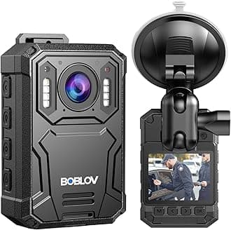 BOBLOV KJ23Pro 2K Body Camera, 256GB Body Worn Camera with Night Vision, 4000mAh Battery for 15 Hours Continuous Recording, with Car Suction for Dashcams, Law Enforcement, Security, Outdoor Work