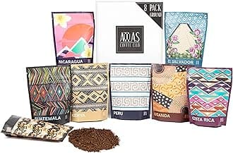 Atlas Coffee Club World of Coffee Discovery Set - Gourmet Coffee Gift Sampler - 8-Pack Variety Box of the World’s Best Single Origin Coffees - Freshly Ground Coffee