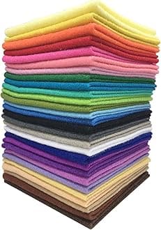 Misscrafts28pcs 6 inches - 12 inches 1.4mm Thick Soft Felt Nonwoven Fabric Sheet Pack DIY Craft Patchwork Sewing Square Assorted Colors 20cm x 20cm multicolored Soft28-2020@