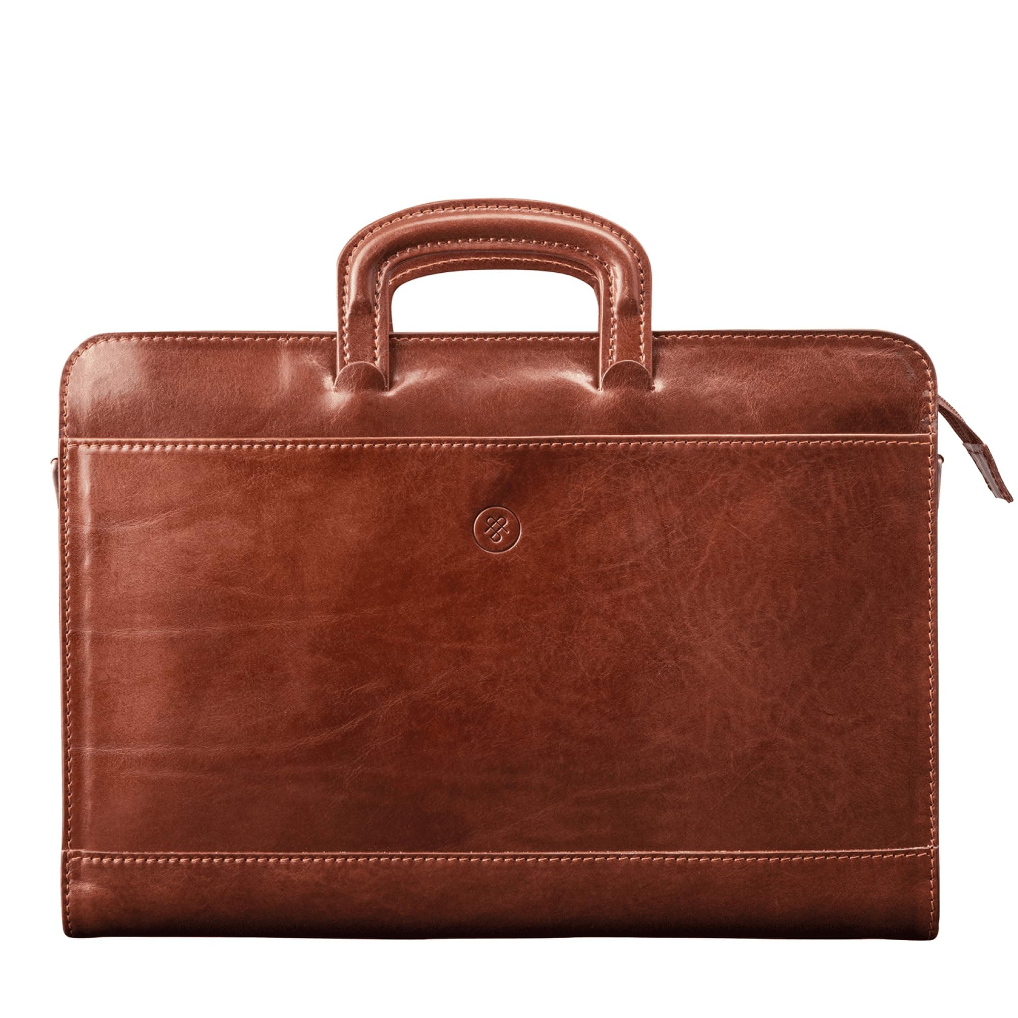 Maxwell Scott - Mens Luxury Leather Slim Document Case Portfolio with Handles - Handmade in Italy - The Barolo