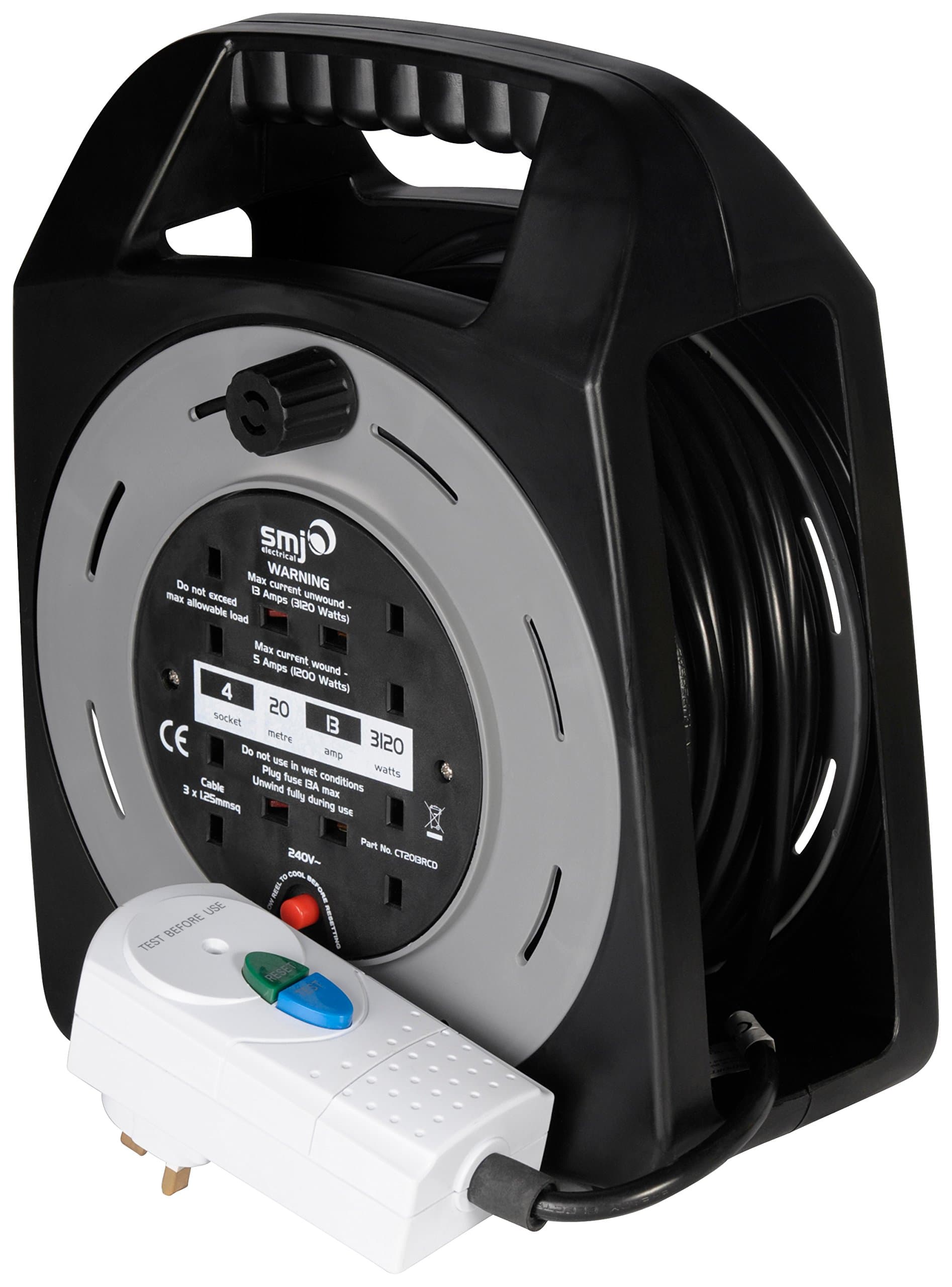 SMJ Electrical CT2013RCD Easy Wind cable reel
