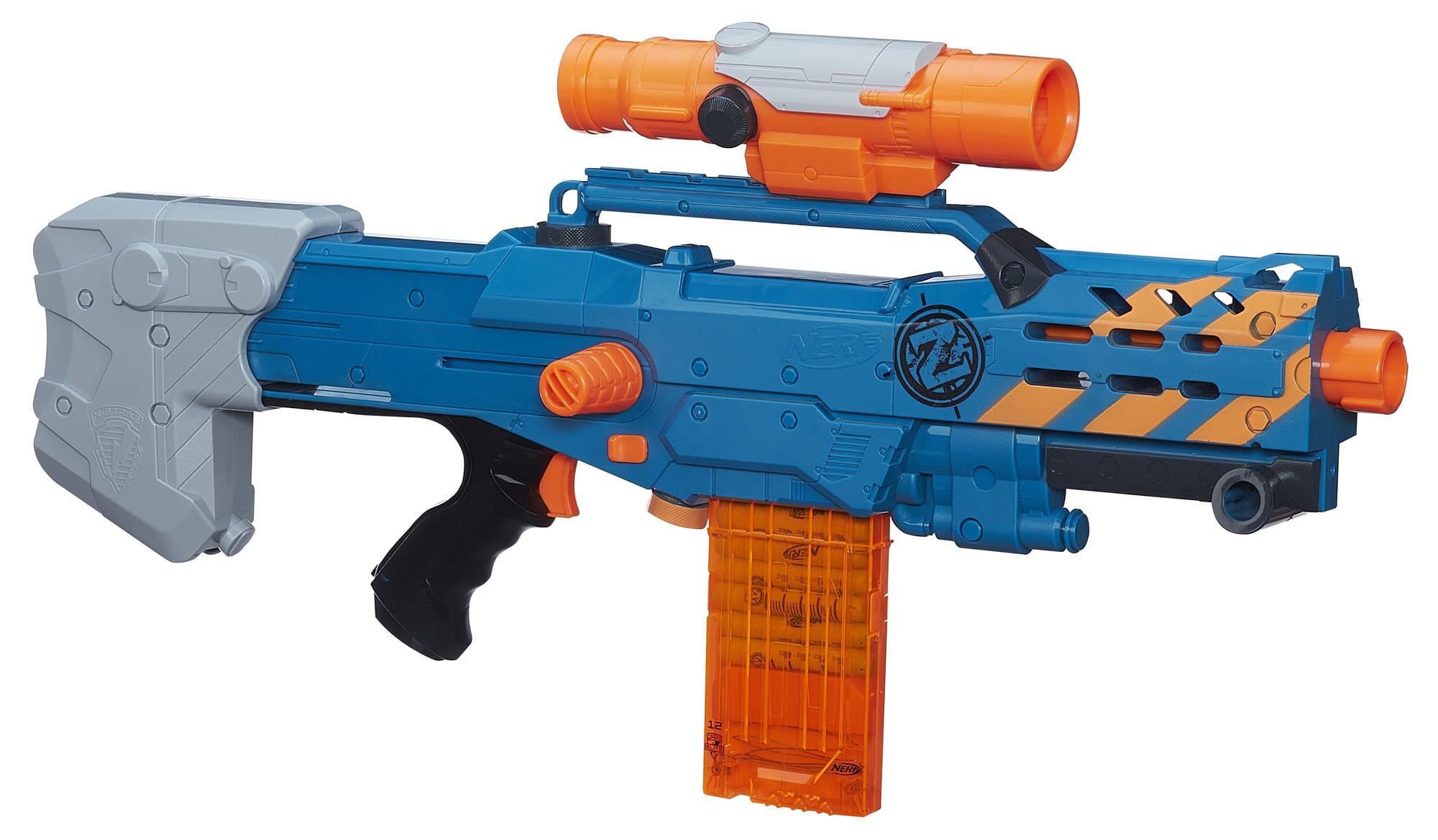 nerf zombie strike zed squad longshot cs-12 blaster- Multi color