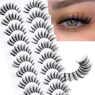 Veleasha Manga Lashes Wispy Eyelashes Natural Look Spiky False Eyelashes with Clear Band Looks Like Lash Extensions CC Curl Strip Lashes 10 Pairs Pack (Fierce Spike)