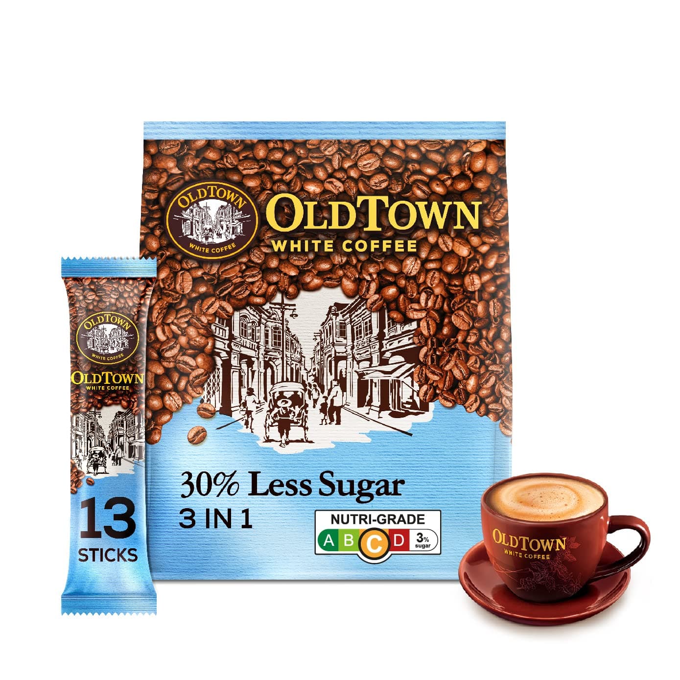 OLDTOWN WHITE COFFEE™ 3 IN 1 LESS SUGAR