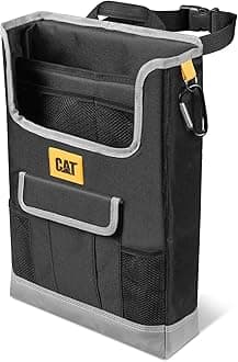 CAT® Car Seat Organizer for Cars Trucks SUVs, Removable Portable On-The-Go, Securely Attaches to Front or Rear Seats, Adjustable Straps, Car Accessories Compact Caddy for Travel Driving - Black