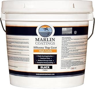 100% Silicone Roof Sealant - Self Leveling - Complete Waterproofing - Easy One Coat Application - Designed for Your RV, Camper, Trailer, Commercial Building… (1 Gallon, Black)