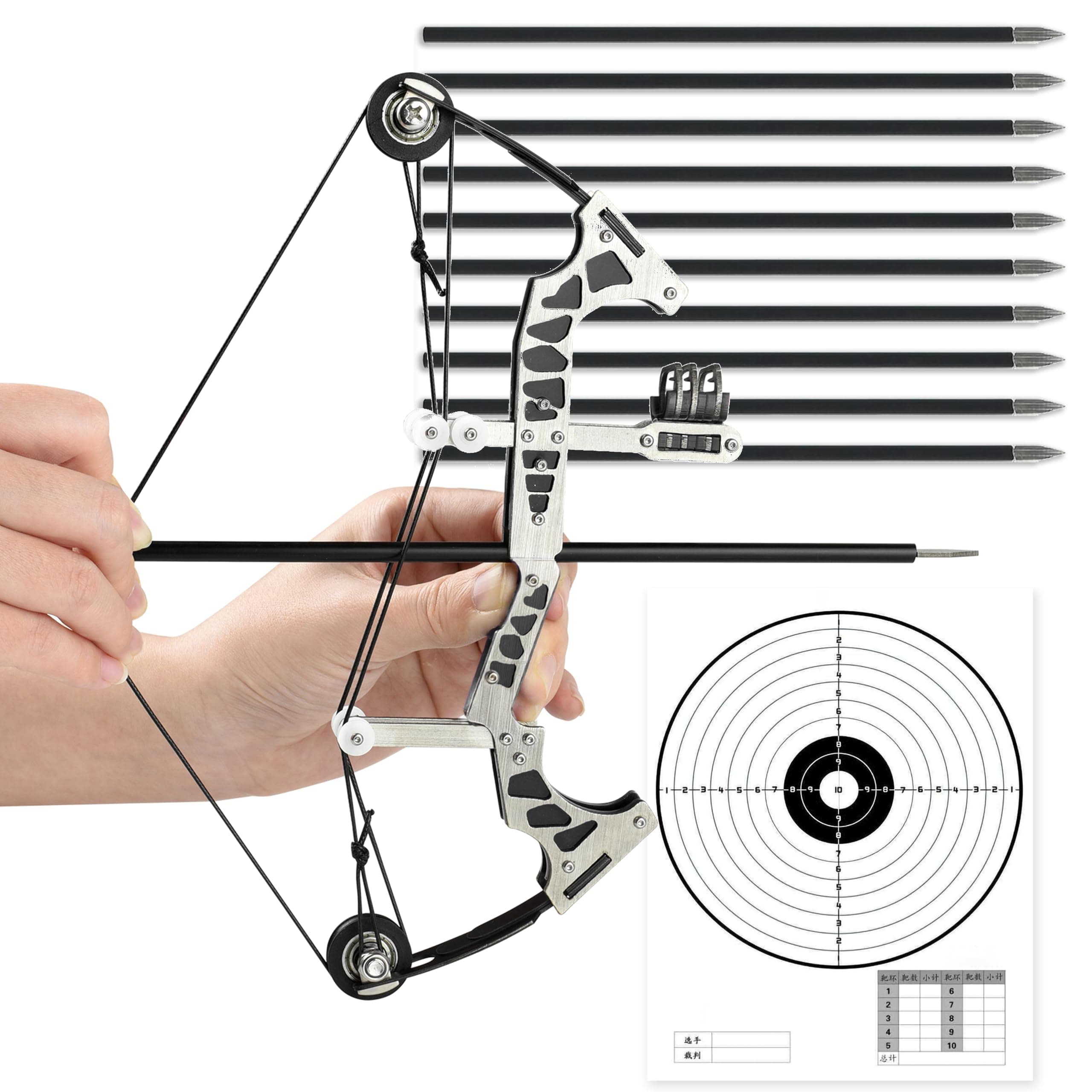 Archery Bow Set Left and Right Hand Compound Bow Hunting Bow Metal Material Catapult RH/LH for Practice Archery