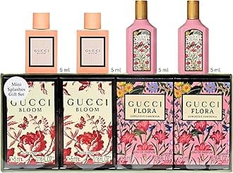 GucciPerfumes for Women - 4 Pcs. Women's Fragrances Gift Set for Women - 2X Gucci Bloom Perfume for Women 0.16oz and 2X Gucci Flora Perfume for Women 0.16oz