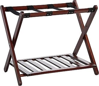 Casual Home Luggage Rack, Walnut, Solid Wood