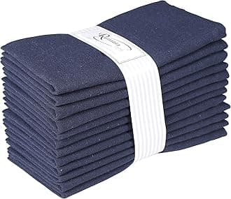 Ramanta Home Navy Cotton Dinner Napkins Set of 12, 18x18 Inch 100% Cotton Cloth Napkins, Reusable Fabric Table Napkins for Everyday Dining, Parties, Weddings, Spring & Easter Table Décor Washable