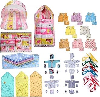 Infantbond 56 in 1 New Born Baby Essentials | Gift for Baby | Hospital Essentials | New Born Combo (0-6 Months) (Pink Fox)