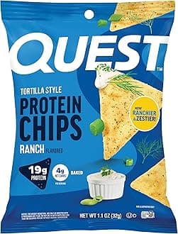Nutrition Tortilla Style Protein Chips, Ranch, Baked, 1.1oz (Pack of 12)