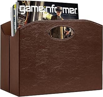Magazine Rack Floor foldable Magazine Holders Basket Organizer Newspaper Storage Bin Organizer for Home Document File Holder brown