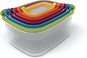 81009 Nest Storage Plastic Food Storage Containers Set Food S 12-Piece Multicolored 81009