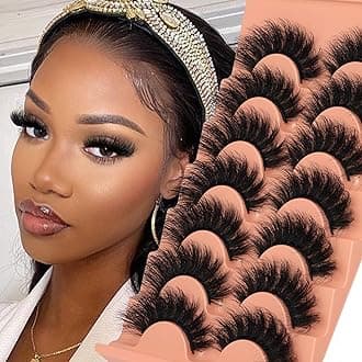 Mink Lashes Full Volume False Eyelashes 18mm Dramatic Faux Mink Eyelashes Natural Look Cat Eye Volume Eye Lashes Multipack by Focipeysa