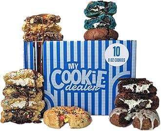 Fresh Baked Cookies, Box (10-Pack, 8oz Cookie) - Individually Wrapped Travel Snacks
