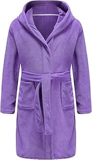 Boys Girls Bathrobe Soft Towel Hooded Robe Terry Cloth Cotton Bathrobe
