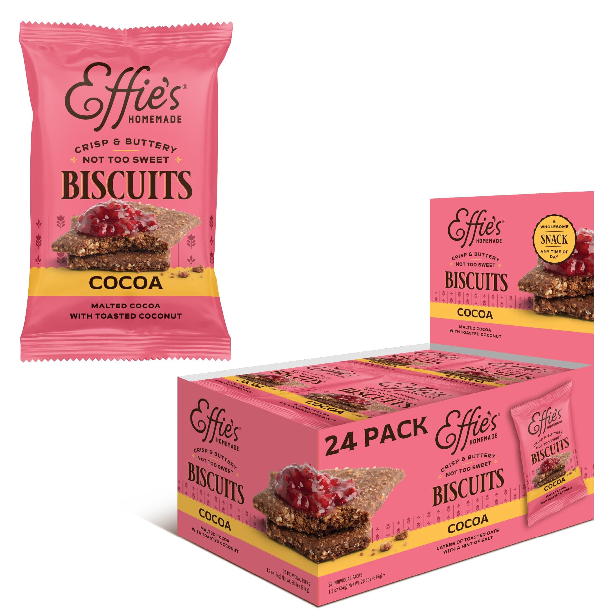 Biscuits - Cocoa - Single Serve Tray - 24 Pack