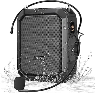 SHIDU Voice Amplifier, Wireless Voice Amplifier 10W Rechargeable Portable PA System Speaker with UHF Wireless Microphone Headset Support MP3 Play for Teachers, Yoga, Tour Guides, Outdoor Trainers