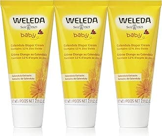 Weleda Baby Calendula Diaper Cream, 2.8 Fluid Ounce (Pack of 3), Plant Rich Protection with Calendula, Chamomile, Sweet Almond Oil, Lanolin and Zinc Oxide