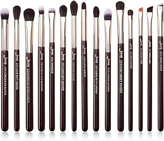 Jessup Professional Eye Makeup Brushes Set Natural-Synthetic 15pcs for Eyeshadow Blending Concealer Eyeliner Eyebrow, Zinfandel T284