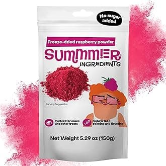 Freeze Dried Raspberry Powder for Baking - 5.29 Oz Sugar Free, 100% Natural Strawberries for Smoothies - Sustainably Grown, Gluten-Free, Vegan Baking Powder