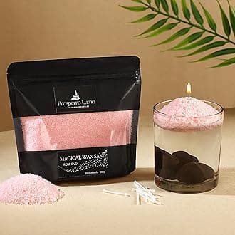 PROSPERRO LUMO by Parkash Candles Non Toxic Luxury Powder Candles - Refillable Sand Wax with 20 Wicks || 200 Gram || Candle Making || Home Decor (Rose OUDH)