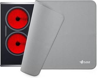 FLASLD Stove Top Covers, Heat Resistant Glass Stove Top Mat, Ceramic Glass Cooktop Protector Expands Usable Space, Reusable and Easy to Clean, Gray-20×24 inch