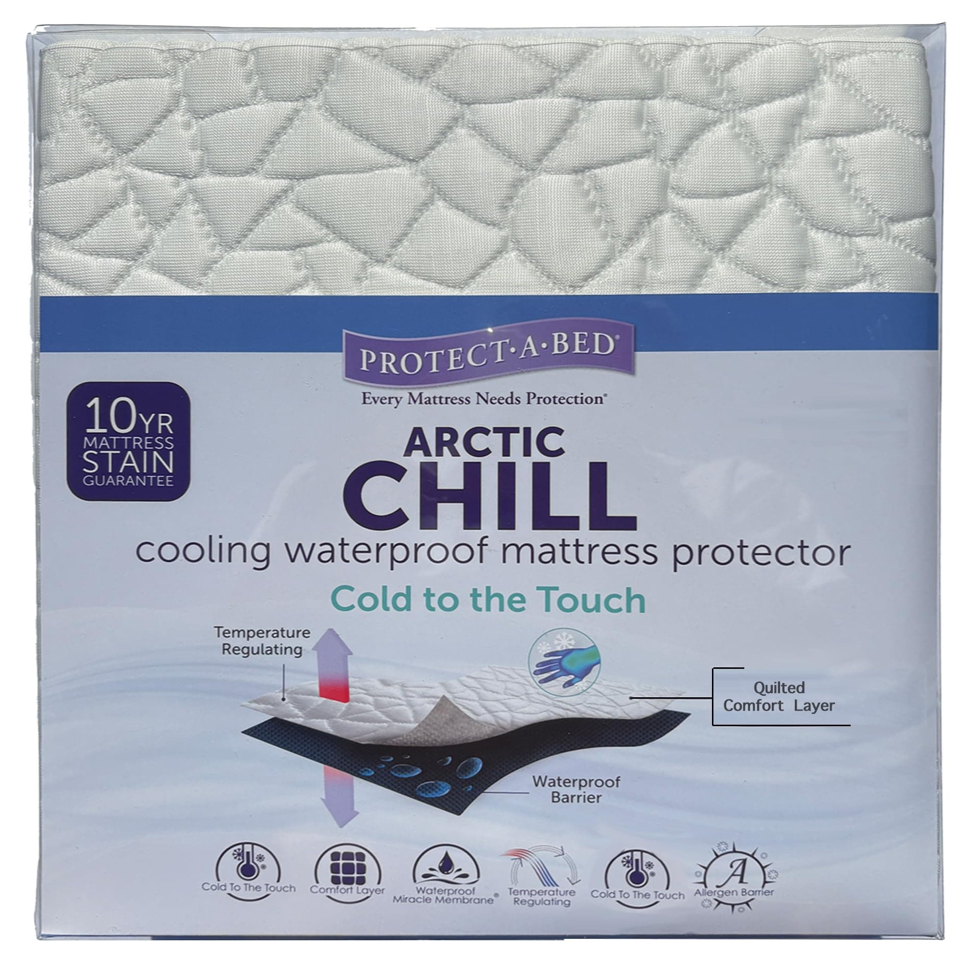 Protect-A-Bed Arctic Chill Mattress Protector, , Waterproof, 5-Sided, Full Size