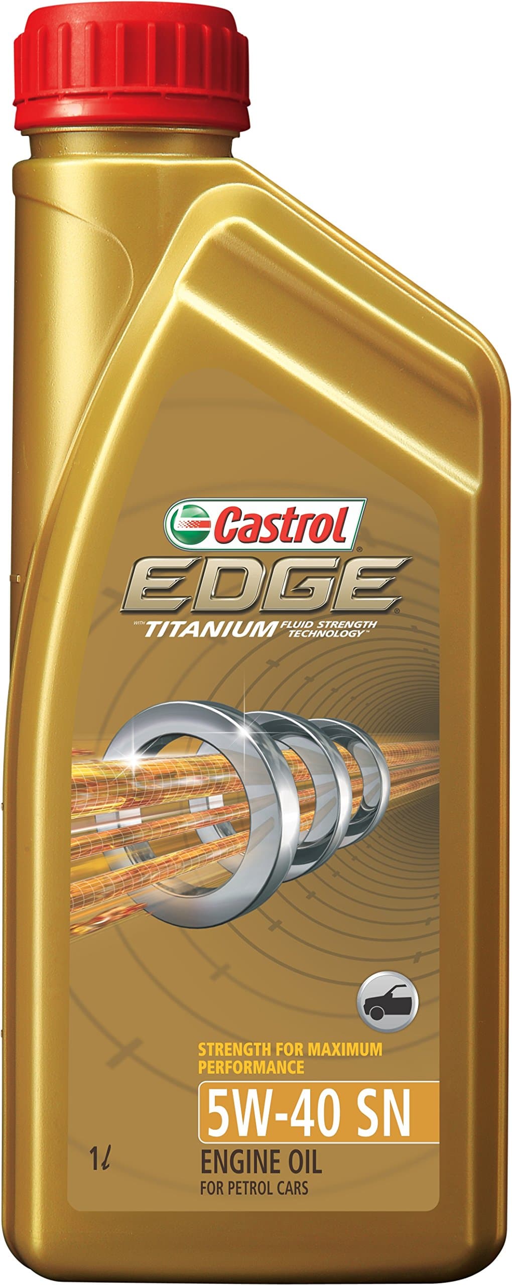 Castrol Edge 5W-40 API SN Fully Synthetic Engine Oil for Petrol and Diesel Cars (1 L)