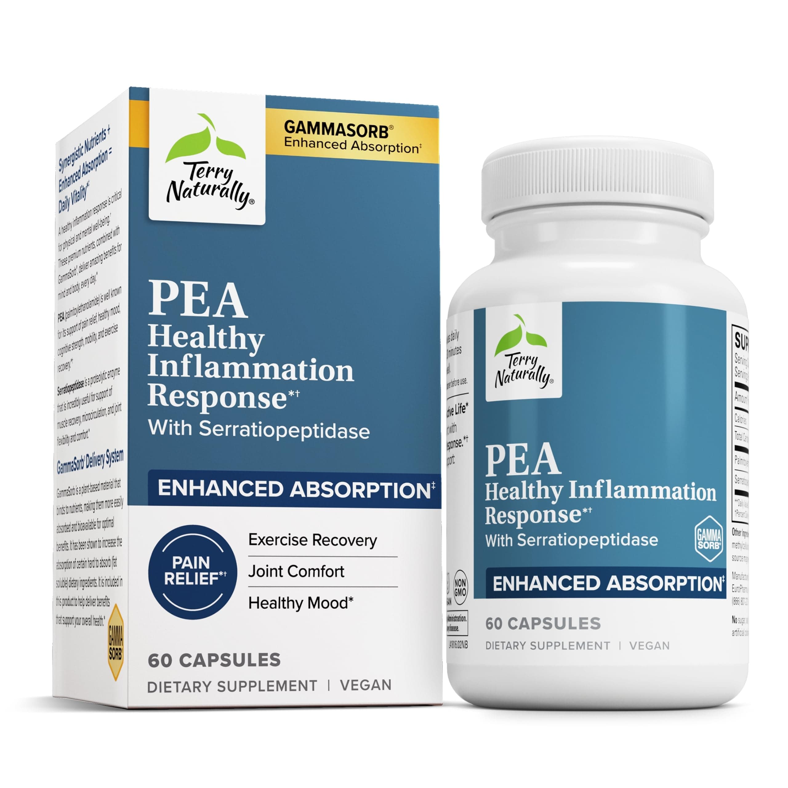 Pea Healthy Inflammation Response - Joint Health Support - Exercise Performance & Post-Workout Support - Contains No Dairy, Gluten, or Soy - 60 Capsules (30 Servings)