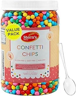 Rainbow Candy Coated Chocolate Chips | 1.5 lbs Cosmic Brownie Sprinkles | Mini Chocolate Baking Chips for Ice Cream & Cake Decorating | Kosher Nut Free Non GMO Vegan & Gluten Free | Stern’s Bakery