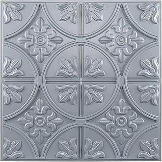 Art3d Drop Ceiling Tiles 2x2, Glue-up Ceiling Panel, Fancy Classic Style in Gray