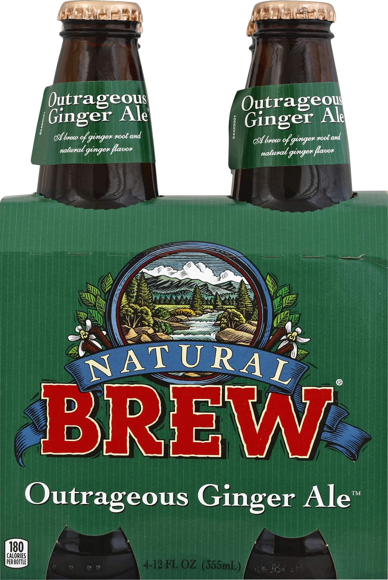 Natural Brew, Outrageous Ginger Ale, 4-pack, 12 oz ea