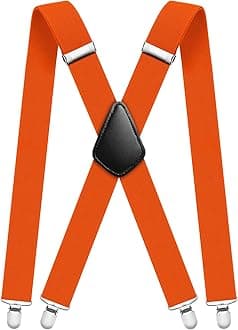 Aomig Mens Braces, Mens Suspenders with Strong Metal Clips, 3.5cm Wide Heavy Duty Suspenders for Men Women Business Wedding Casual
