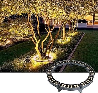 Tree Holding Light - Outdoor Landscape Lights, IP65 Outdoor Waterproof Tree Lighting Lights, AC220V RGB Landscape Garden Tree Lighting, Outdoor LED Surrounding Colored Hoop Tree Spotlight(Warm White,7