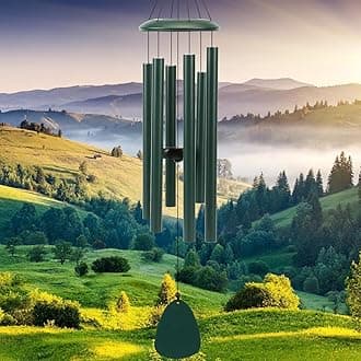 PIXPRI Wind-Chimes-Outdoor-Deep-Tone, Large Soothing Melodic Tones Windchimes, Wind Chimes for Outside, Memorial Wind Chimes Best Gift for Mom Women Grandma Neighbors(32" Forest Green Coated Aluminum)