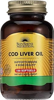 Cod Liver Oil, 100 Softgels | Source of Vitamin A + D | To Support Immune & Bone Health | Gluten Free