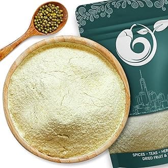 NY Spice Shop Moong Bean Flour - 1 Pound Mung Bean Powder - Finely Milled and All-Natural - Plant-Based Ingredient for Soups Gravies Pancakes Fritters and Traditional Asian Recipes - 녹두가루