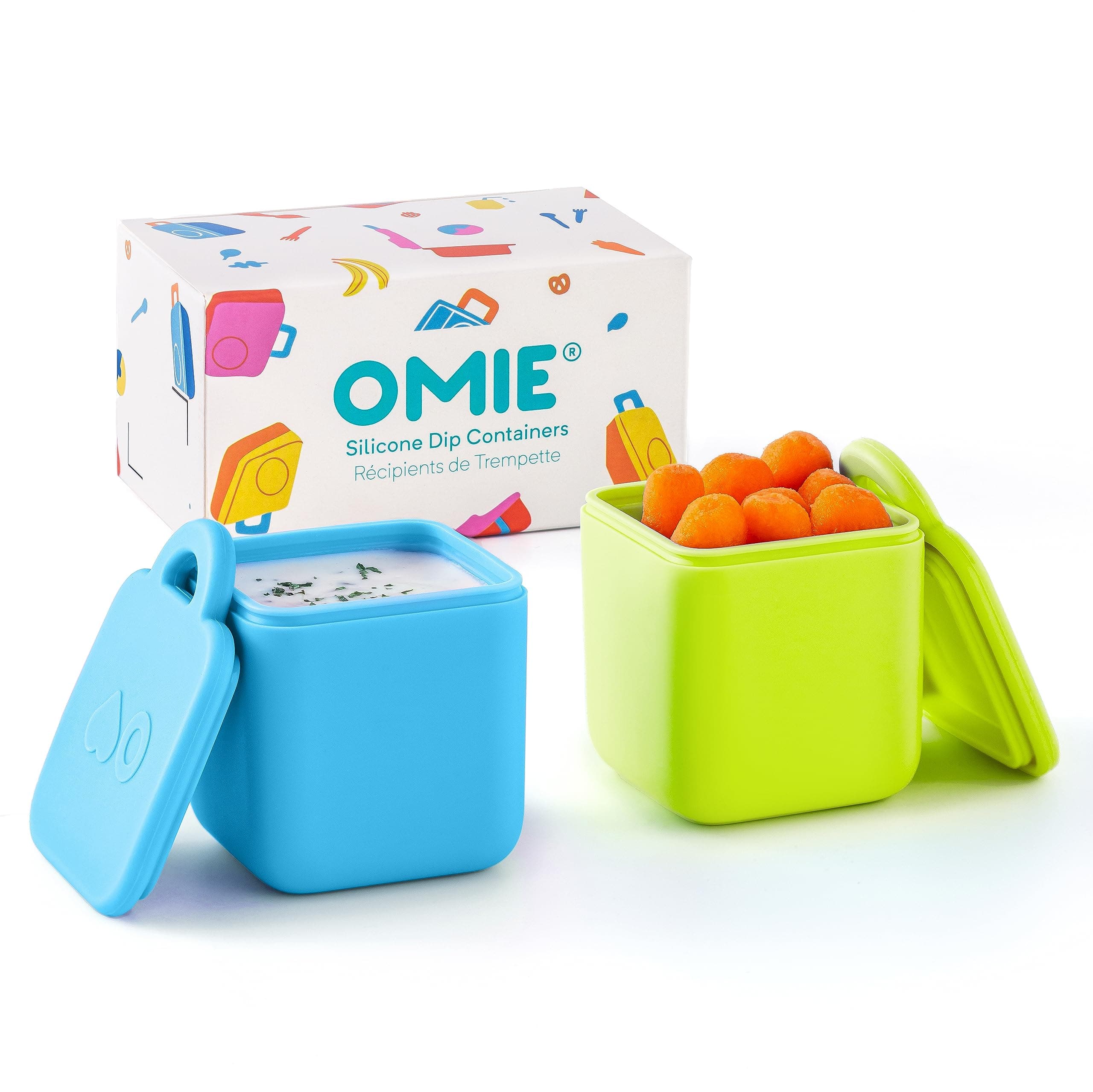 New OmieBox (2 pack) Leakproof Dips Containers To Go
