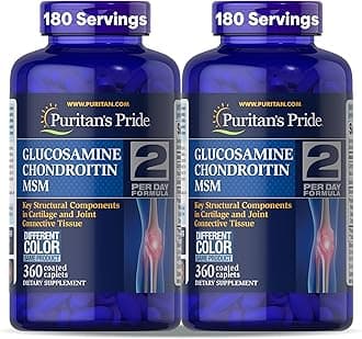 Glucosamine Chondroitin MSM Dietary Supplement for Joint Health, 360 Coated Caplets