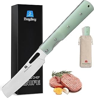 Folding Chef Knife 4.8" Sharp 440A Stainless Steel Blade G10 Handle Pocket Foldable Japanese Style Kitchen Knife for Outdoor Camping Cooking