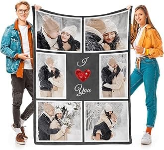 inkArts I Love You Gifts for Couples, Custom Blanket with Photos, Personalized Blankets with Pictures, Photo Blankets Using My Own Photos, Personalised Gifts for Christmas