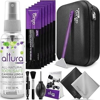 Altura Photo Camera Cleaning Kit - Full Frame Lens & Sensor Cleaner with All-Natural Solution, 24mm Factory-Sealed Swabs, Pen, Blower, Brush, Cloths & Hard Case for Canon Nikon Sony DSLR Mirrorless