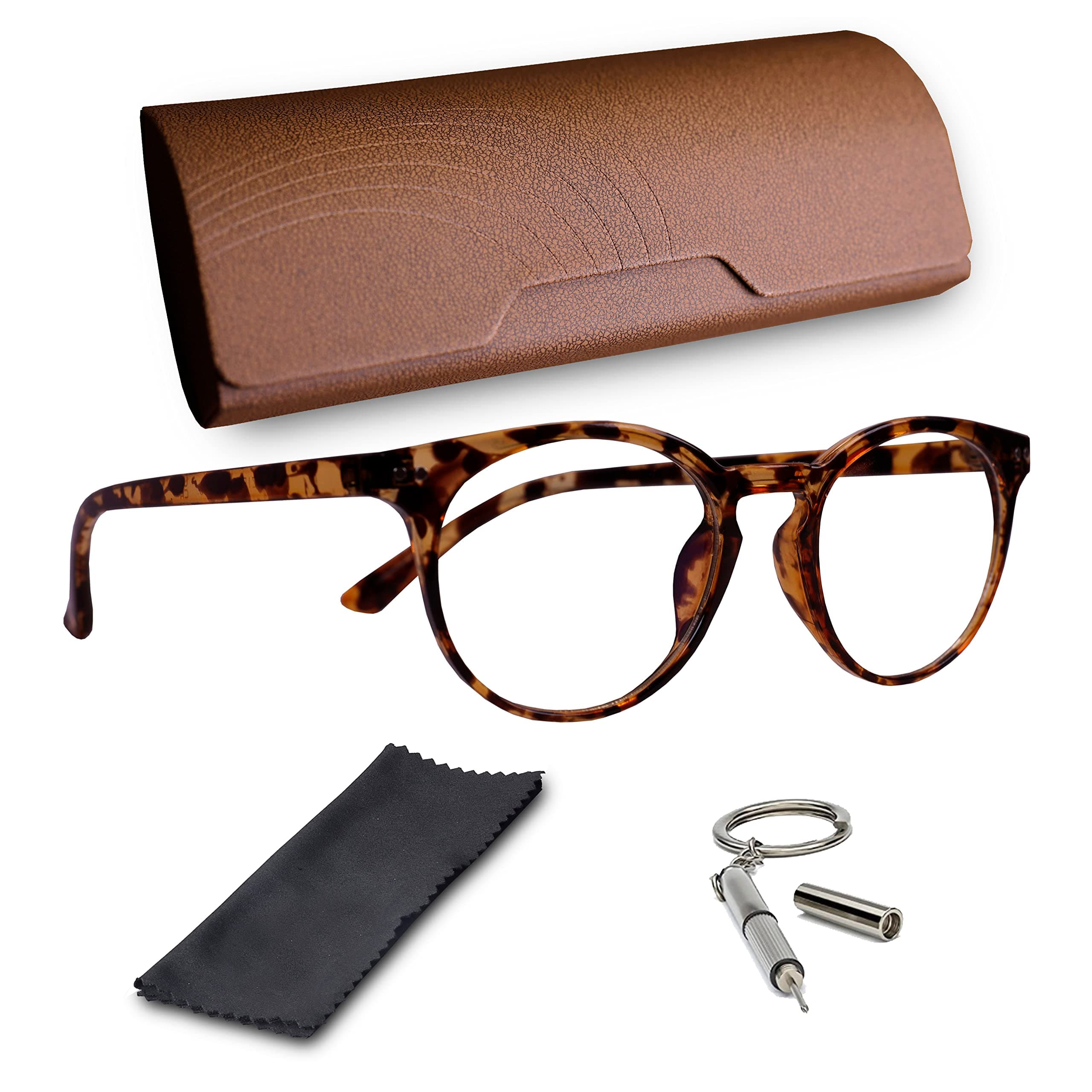 Ziffs Vision® Round Blue Light Blocking Glasses - Gaming Glasses - Premium Magnetic case & Accessories - Blue Light Glasses Women & Men - British Brand